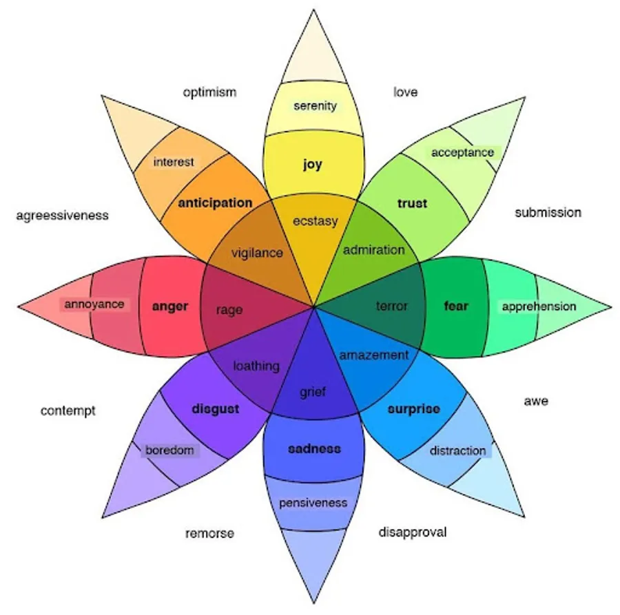 Wheel of emotions by Robert Plutchik.